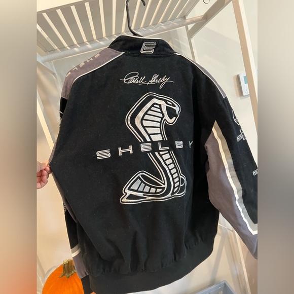 Carroll Shelby cobra collage men’s black twill jacket - Picture 5 of 6